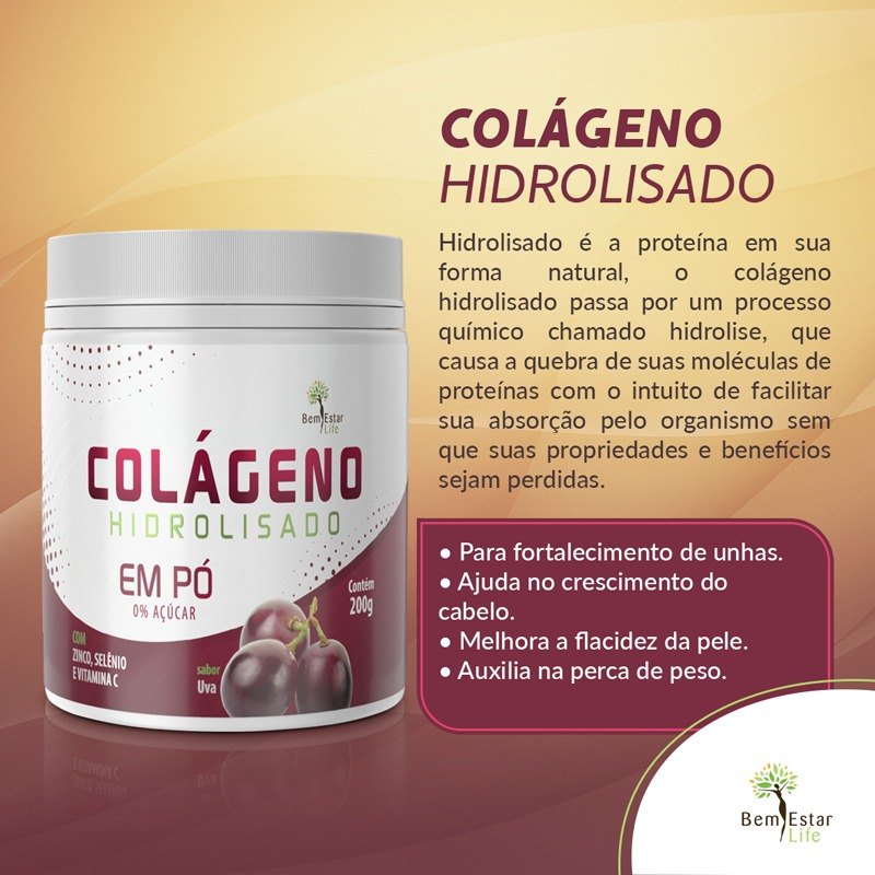 COLAGENO EM PÓ *SABOR UVA* 200 G.